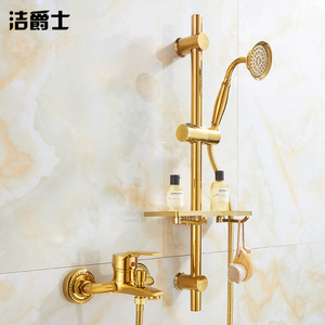 欧式金色全铜淋浴花洒套装家用浴室淋雨沐浴喷头浴缸简易花洒套装