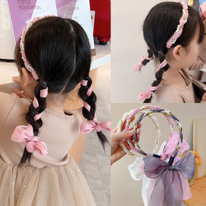 小公主编发飘带珍珠发箍韩国气质女童扎辫子扎马尾发带小女孩头饰