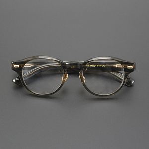 日式粗框立体感圆形板材眼镜框架男 设计师手工复古近视眼镜框女