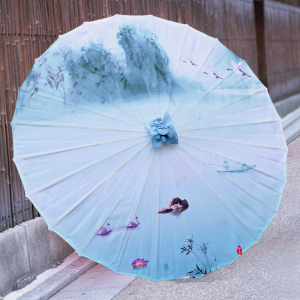 裕熹油纸伞中国风水墨江南山水绸布伞实用古风旗袍走秀舞蹈演出伞