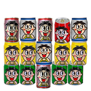 旺仔牛奶罐装一箱多口味245ml大罐黄色绿色苹果味果汁味草莓旺旺