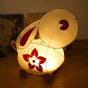 新年卡通手提正月十五花灯儿童兔子灯元宵灯笼幼儿园手工diy材料