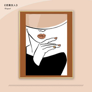 优雅女人diy数字油画填充手工填色丙烯画手绘涂色油彩画艺术感