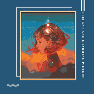 星云少女diy数字油画填充手绘工制作卡通动漫女孩儿童填色装饰画