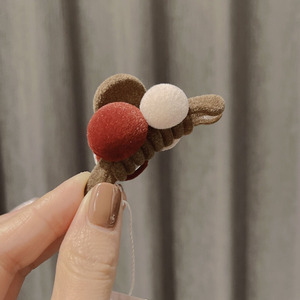 苏黎家 新款女儿童绒球球发夹抓夹 高档别致的diy头饰 成人亲子