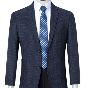 梦特娇西服男士中年羊毛料单西免烫大码外套格子高档单件休闲西装