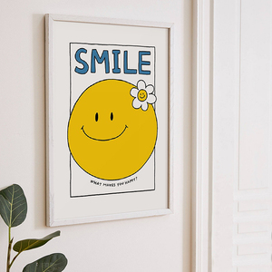 smile笑脸ins风装饰画北欧治愈壁画客厅卧室摆画温暖玄关小清新画