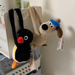 日本代购创意毛绒公仔口罩收纳包三眼仔企鹅可悬挂偶耳机包零钱包