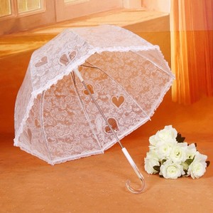 日本加厚透明伞白色爱心蕾丝花边阿波罗伞拱形自动晴雨伞长柄雨伞