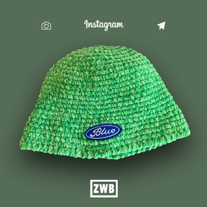 日系荧光绿色渔夫帽女秋冬季潮加厚保暖雪尼尔针织粗毛线水桶盆帽