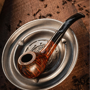 大汉烟斗原创作家款手工弯斗进口石楠木实木男士绅士复古光面麻面