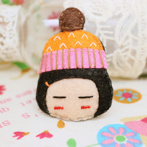 森系手工胸针日系布制徽章不织布襟章可爱别针小女孩胸花卡通扣针