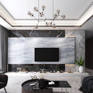 801人付款淘宝石材电视背景墙瓷砖中式大气微晶石立体雕刻客厅山水画