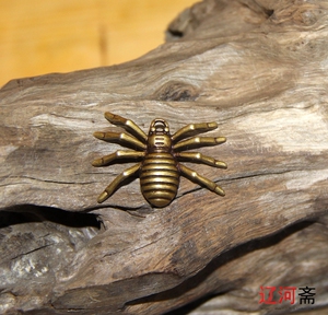 纯铜喜从天降蜘蛛财运亨通铜器精美摆件汽车挂件吊坠礼品挂件钥匙