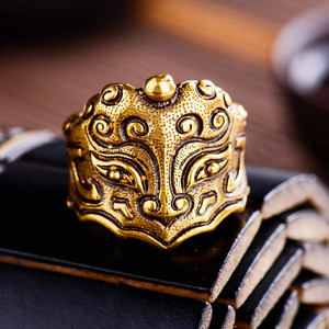 道家法器用品辟邪雷神铜开口戒指开光护身道教符咒茅山道士老法器