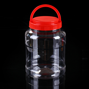 pet塑料大罐子透明3L食品级密封广口瓶蜂蜜瓶家用储物干果带提手