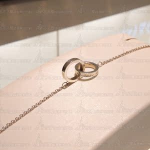 香港Tiffany蒂芙尼正品代购 1837系列纯银双环手链 情侣款