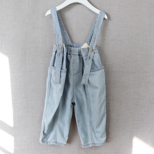 80-90-110,欧b*,小童版,儿童可开裆牛仔背带裤,男女宝裤子