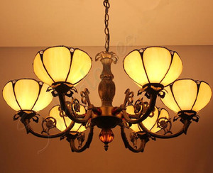 欧式蒂凡尼 餐厅灯美式简约卧室饭厅书房3头吊灯 多头铁艺