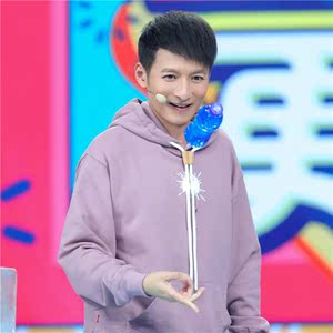 快乐大本营李维嘉同款卫衣韩版简约香芋紫套头连帽宽松上衣男女潮