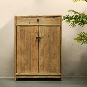 实木鞋柜老榆木玄关隔断落地立柜简约多层实用大空间环保原木储物