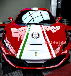 法拉利f8意大利三色彩贴458 488 f12 430 599 汽车改装拉花贴纸