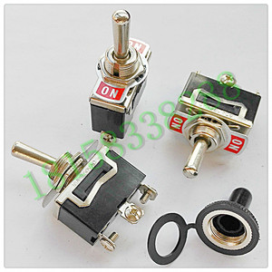 金属摇杆三档钮子开关on-off-on电器开关12v汽车改装开关带防水帽