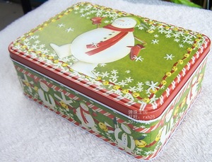 玻璃珠上下盖盒子圣诞老人铁盒马口铁盒火车头收纳盒树形铁盒