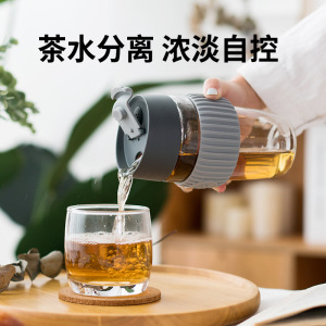 丹麦po玻璃杯茶水分离泡茶杯魔力杯ins风网红创意水杯子网红水杯