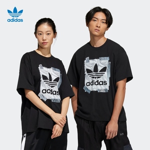 adidas阿迪达斯官网三叶草男女装情侣款运动圆领短袖t恤hl4113