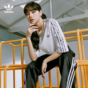 阿迪达斯官网三叶草 blackpink同款女装运动短袖t恤gn3118 gn3119