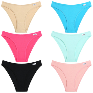 6条装纯棉中腰高叉内裤 女士裤诱惑性感透气比基尼无痕内衣裤新款