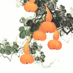 四尺斗方 国画 精品花鸟【葫芦3】未装裱作品 多尺寸销售(t)