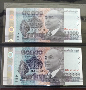柬埔寨 10000元 全新unc