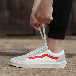 万斯官方旗舰店经典款低帮权志龙同款style36白红帆布鞋男板鞋女