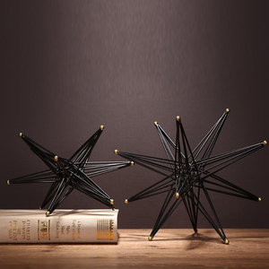 几何五角星合金摆件家居装饰品工艺品现代创意样板房书房客厅美式