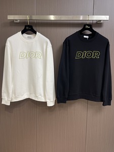 dior/迪奥23秋冬男士刺绣logo字母圆领卫衣新款宽松情侣休闲外套