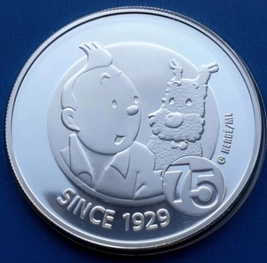 【海寧潮期货】卡装比利时2004年丁丁历险记75周年精制纪念银币