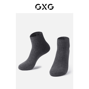 GXG男士袜子休闲短袜黑色商务长袜吸汗棉袜子夏季船袜男棉