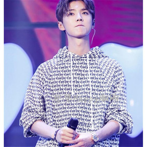 fear of god fog 鹿晗同款满印字母logo弹幕男女连帽衫套头卫衣