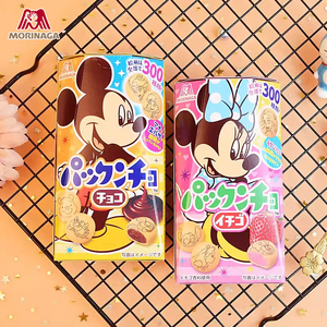 日本进口森永迪士尼巧克力夹心饼干米奇卡通图案趣味零食儿童早餐