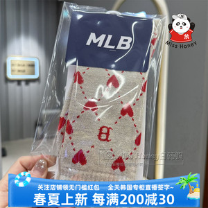 韩国MLB正品24春夏新款爱心菱格款闪闪百搭潮流中筒袜3ASOMH14N