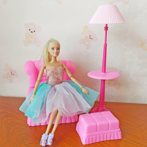 萌芭比比娃娃房子沙发客厅洋娃娃梦想豪宅过家家家具含沙发落地灯