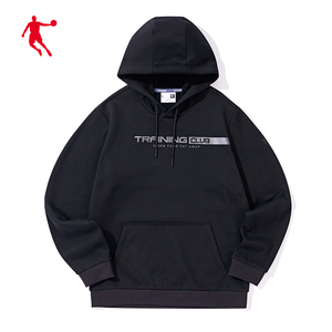 乔丹运动卫衣男2022春季新款男士宽松连帽休闲套头上衣印花加绒