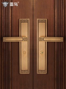 雷鸟新中式双扇门对开门锁双开门金色别墅入户大门子母门大号门锁