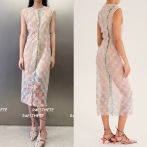 现货3折 rui zhou 网纱透视无袖长裙连衣裙 ruizhou