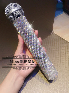 包邮微瑕爆闪镶钻无线麦克风套水晶话筒保护套歌手主持婚庆ktv