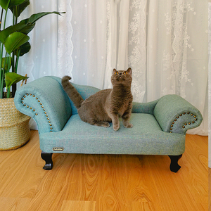 宫廷宠物猫沙发床约克夏小型犬贵妃猫窝泰迪比熊实木狗床四季通用