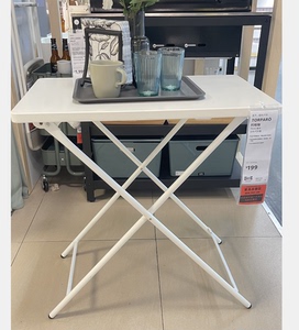 ikea宜家托帕瑞户外金属折叠桌简约家用方桌白色小户型桌子