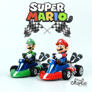 游戏周边超级玛丽马里奥路易回力车汽车车载摆件玩具车模型